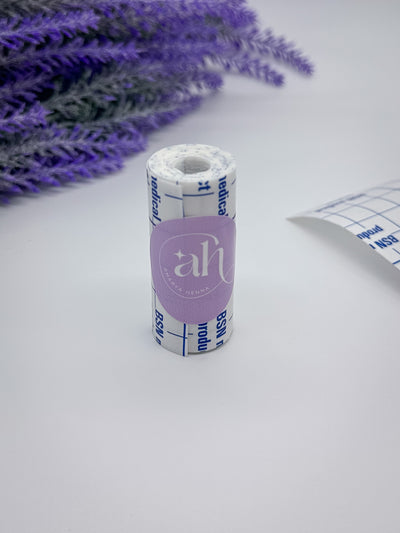 This image shows Amarya Henna Mefix tape for longer-lasting henna designs, available in 3ft and 6ft rolls
