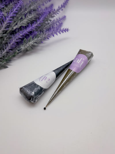 Amarya Henna Sample Cone Pack containing a fifteen gram cone of natural henna and jagua paste for beginners.