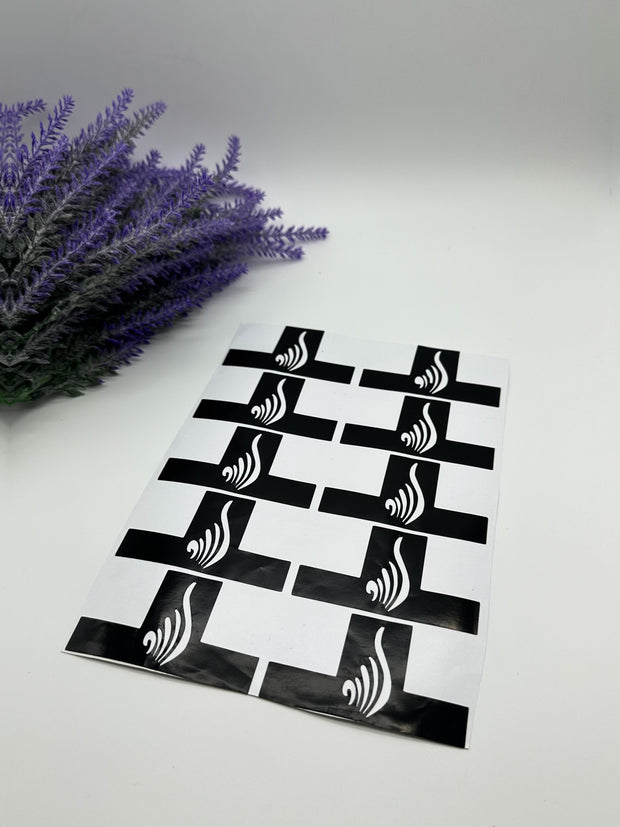 This image shows African-style finger stencils by Amarya Henna, designed for easy tracing of traditional patterns.