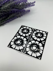 This image shows African-style hand henna stencils by Amarya Henna, designed for easy tracing of traditional patterns.