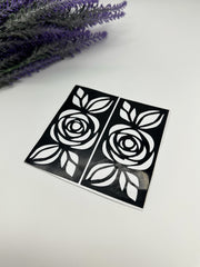 This image shows African-style hand henna stencils by Amarya Henna, designed for easy tracing of traditional patterns.