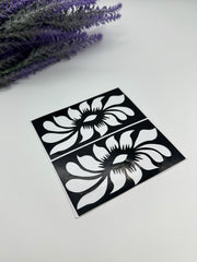 This image shows African-style hand henna stencils by Amarya Henna, designed for easy tracing of traditional patterns.