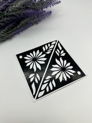 This image shows African-style palm henna stencils by Amarya Henna, designed for easy tracing of traditional patterns.