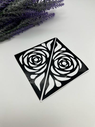 This image shows African-style palm henna stencils by Amarya Henna, designed for easy tracing of traditional patterns.