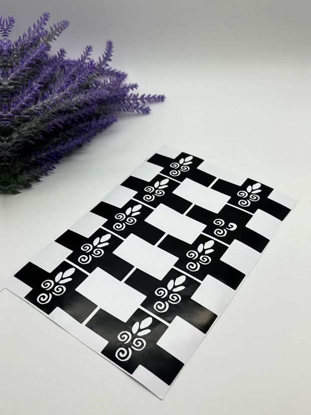 This image shows African-style finger stencils by Amarya Henna, designed for easy tracing of traditional patterns.