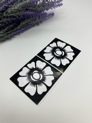 This image shows African-style hand henna stencils by Amarya Henna, designed for easy tracing of traditional patterns.